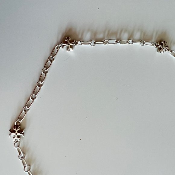 Tory Burch Roxanne SILVER Chain Delicate Choker Necklace - Picture 8 of 8